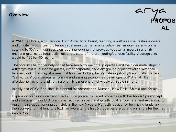 Overview PROPOS AL ARYA Spa Hotels, a full service 3. 5 to 4 star