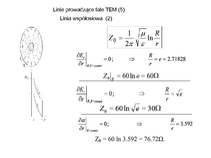 Linie prowadzące fale TEM (5) Linia współosiowa (2) 