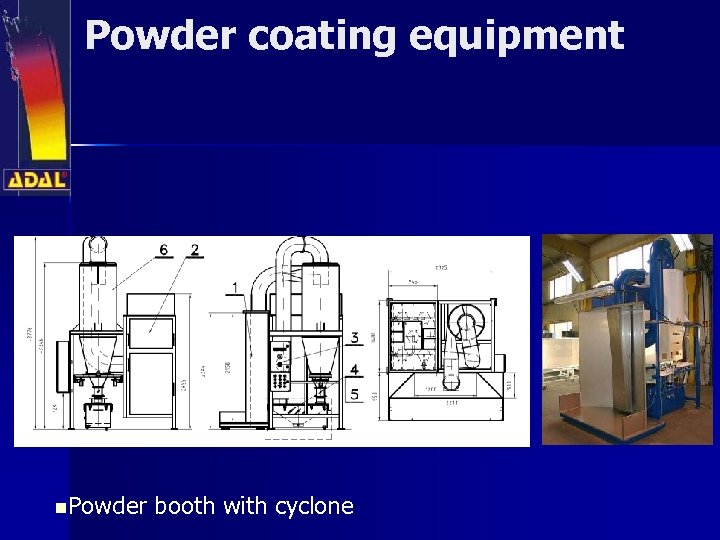 Powder coating equipment n. Powder booth with cyclone 