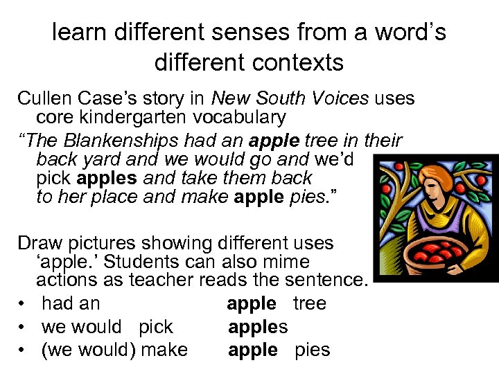 learn different senses from a word’s different contexts Cullen Case’s story in New South