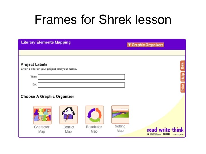 Frames for Shrek lesson 