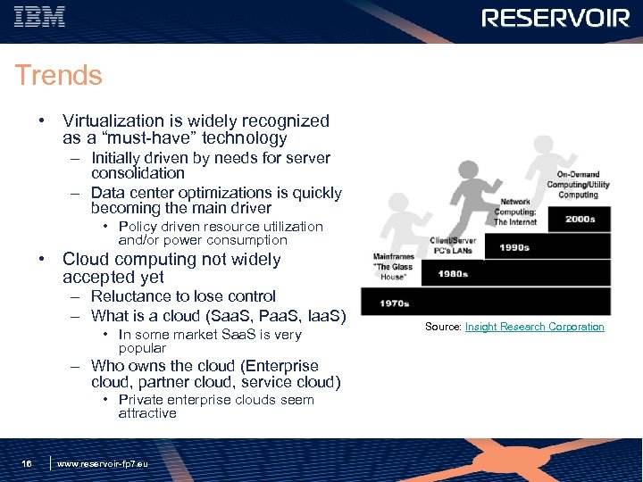 Trends • Virtualization is widely recognized as a “must-have” technology – Initially driven by
