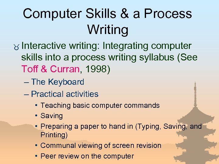 Computer Skills & a Process Writing _ Interactive writing: Integrating computer skills into a