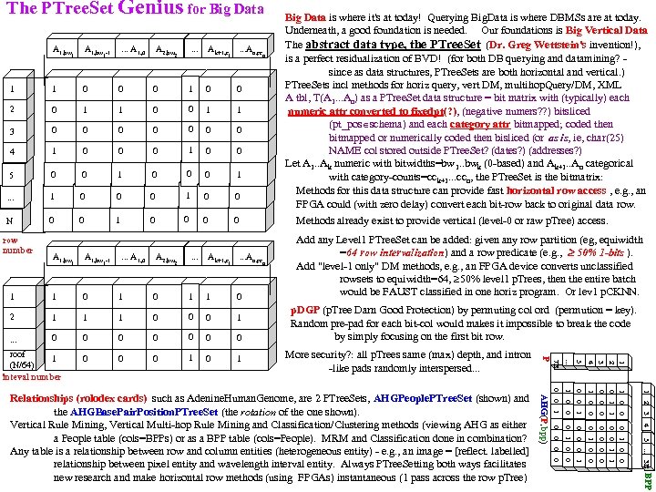 The PTree. Set Genius for Big Data is where it's at today! Querying Big.