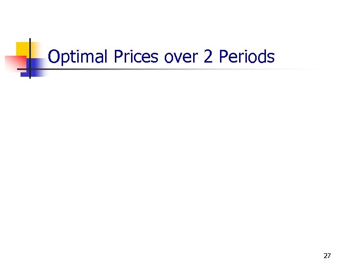 Optimal Prices over 2 Periods 27 