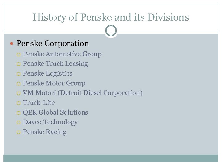 Penske Industry And Competitive Analysis TEAM 1 DAVID