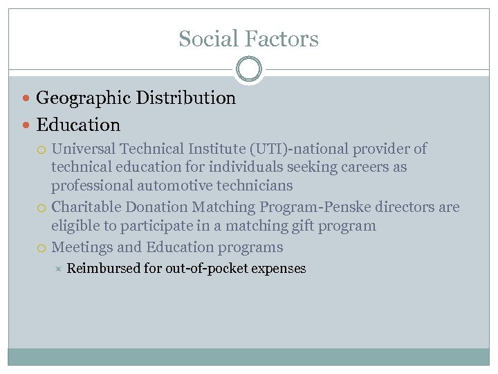 Social Factors Geographic Distribution Education Universal Technical Institute (UTI)-national provider of technical education for