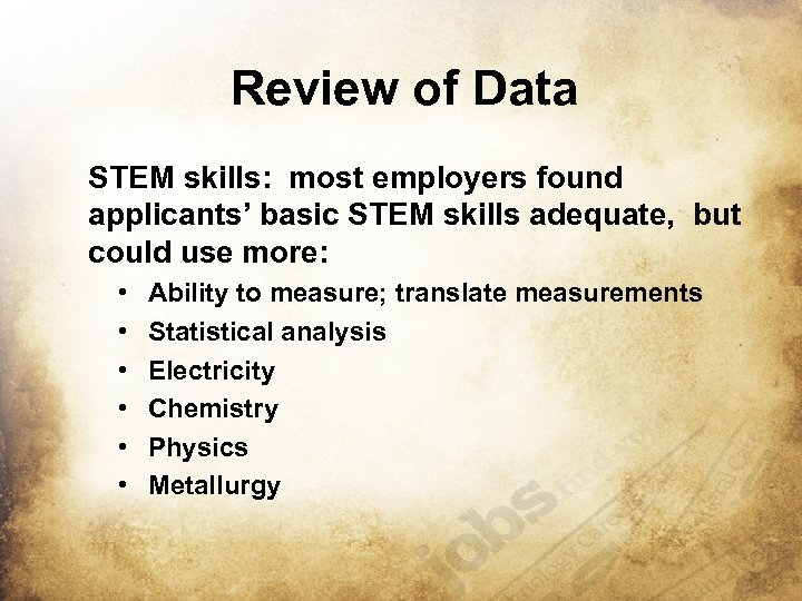 Review of Data STEM skills: most employers found applicants’ basic STEM skills adequate, but