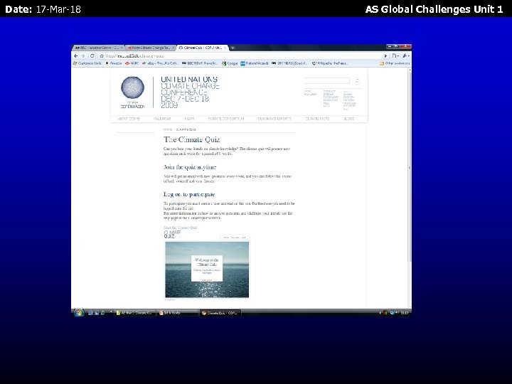 Date: 17 -Mar-18 AS Global Challenges Unit 1 