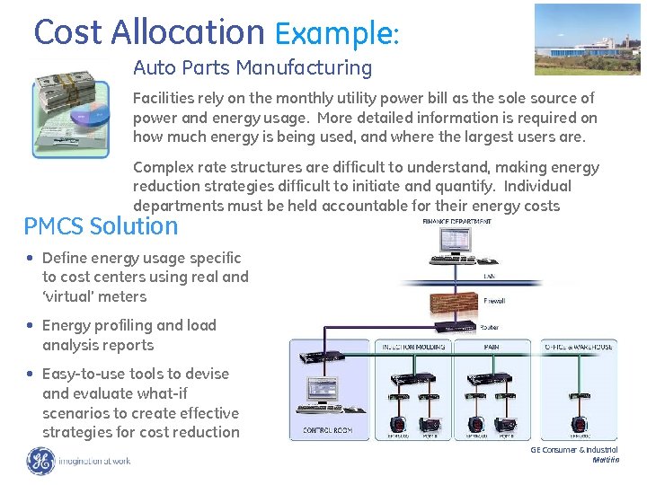 Cost Allocation Example: Auto Parts Manufacturing Facilities rely on the monthly utility power bill