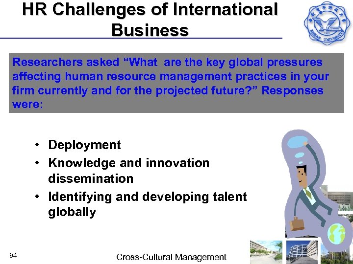 HR Challenges of International Business Researchers asked “What are the key global pressures affecting