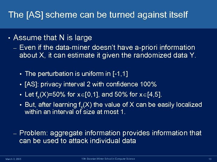 The [AS] scheme can be turned against itself • Assume that N is large