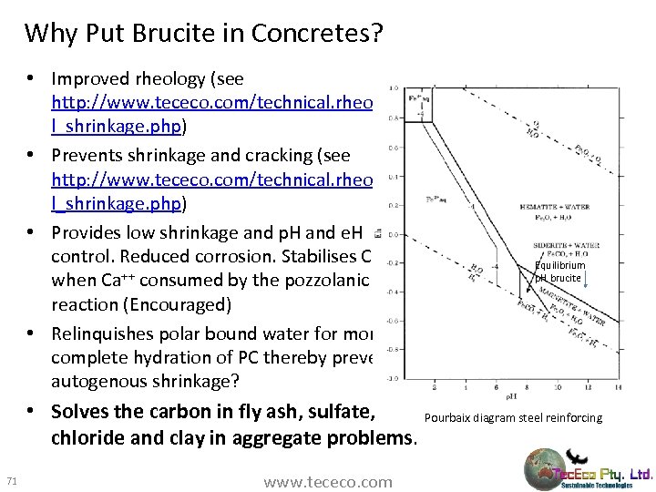 Why Put Brucite in Concretes? • Improved rheology (see http: //www. tececo. com/technical. rheologica