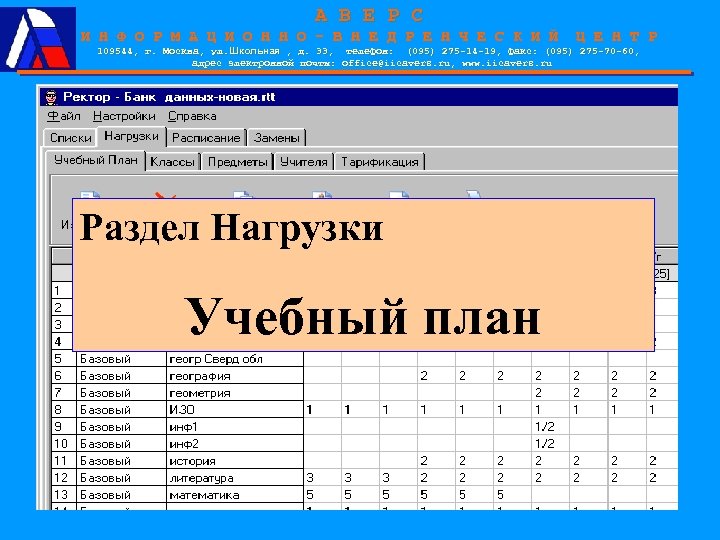 А В Е Р С И Н Ф О Р М А Ц И