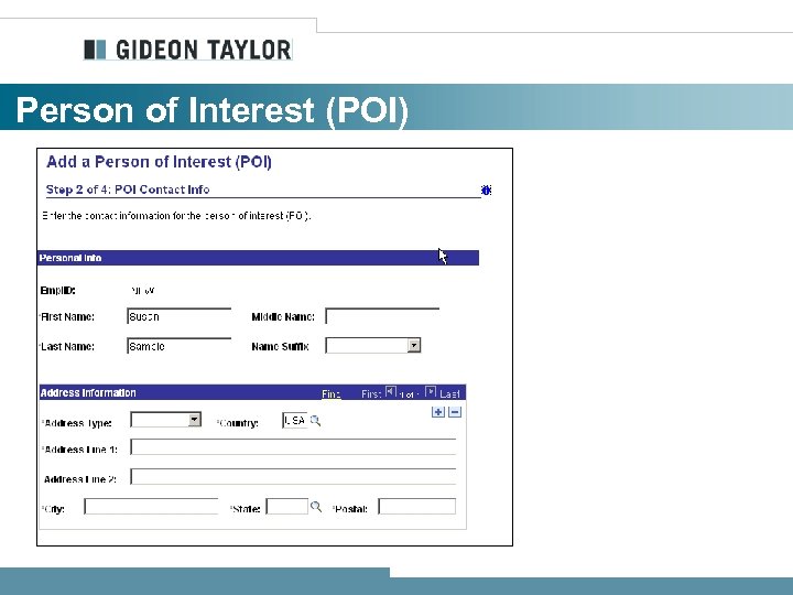 Person of Interest (POI) 