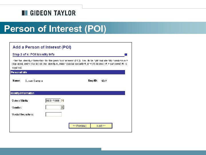 Person of Interest (POI) 