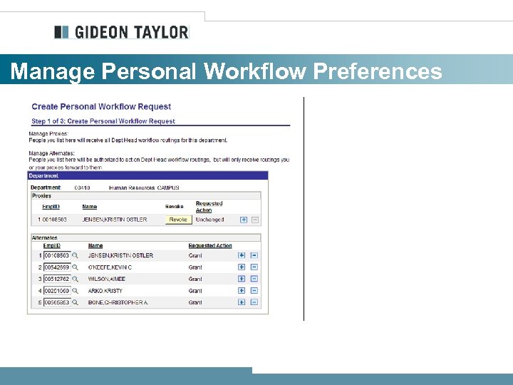 Manage Personal Workflow Preferences 