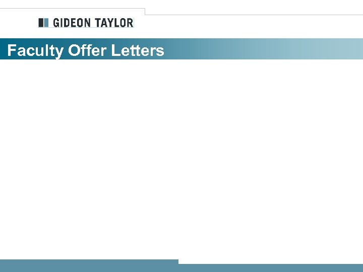 Faculty Offer Letters 