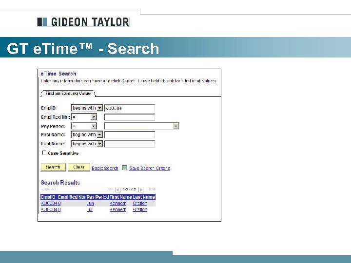 GT e. Time™ - Search 