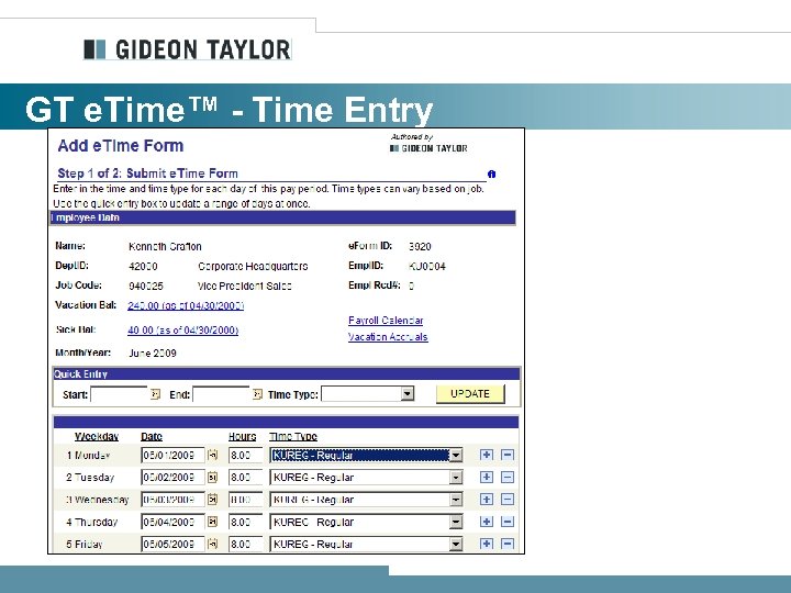 GT e. Time™ - Time Entry 