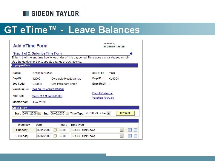 GT e. Time™ - Leave Balances 