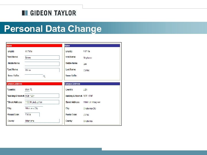 Personal Data Change 