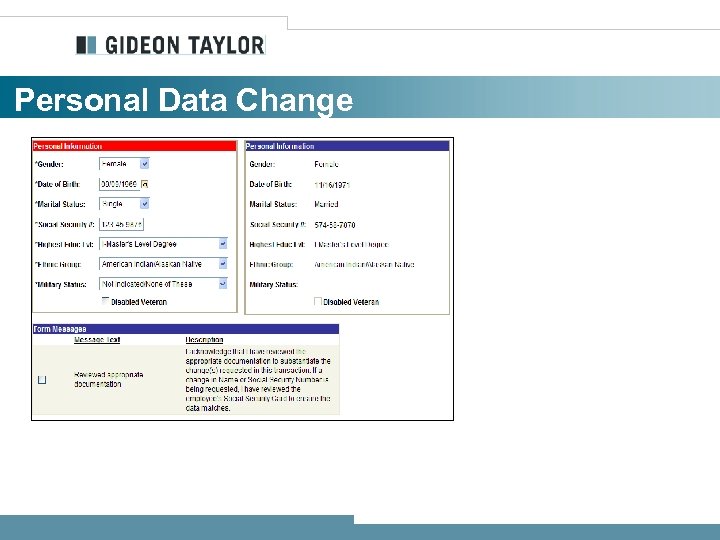 Personal Data Change 