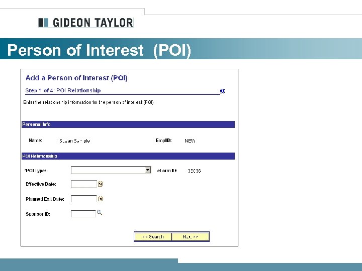 Person of Interest (POI) 