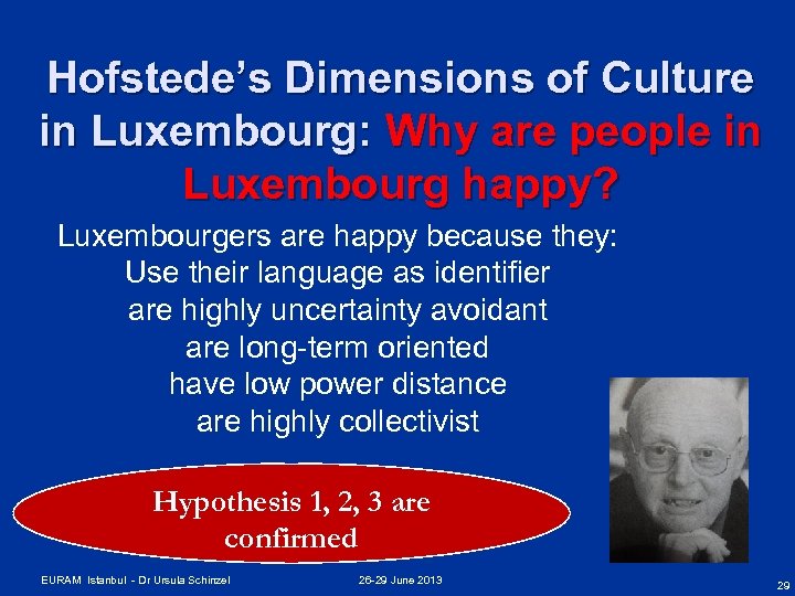 Hofstede’s Dimensions of Culture in Luxembourg: Why are people in Luxembourg happy? Luxembourgers are