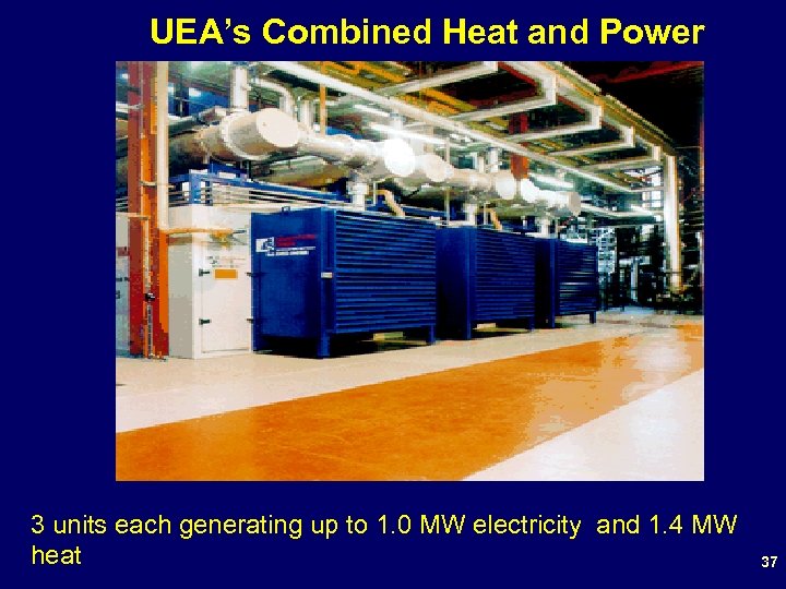 UEA’s Combined Heat and Power 3 units each generating up to 1. 0 MW