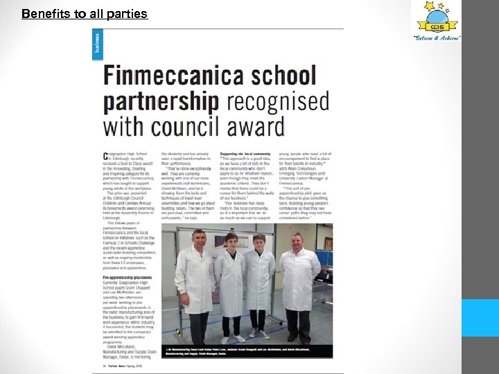 Benefits to all parties 