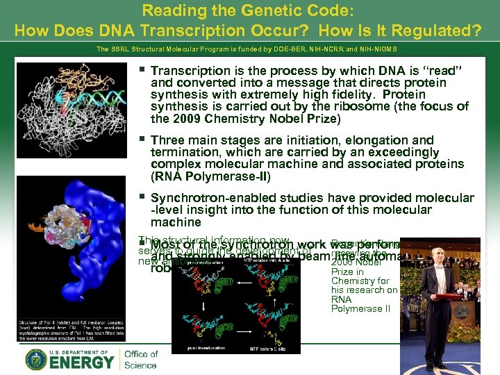 Reading the Genetic Code: How Does DNA Transcription Occur? How Is It Regulated? The