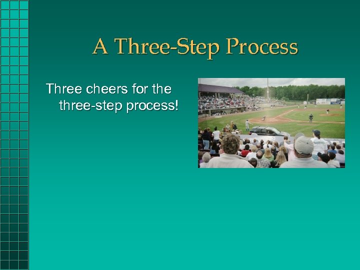 A Three-Step Process Three cheers for the three-step process! 