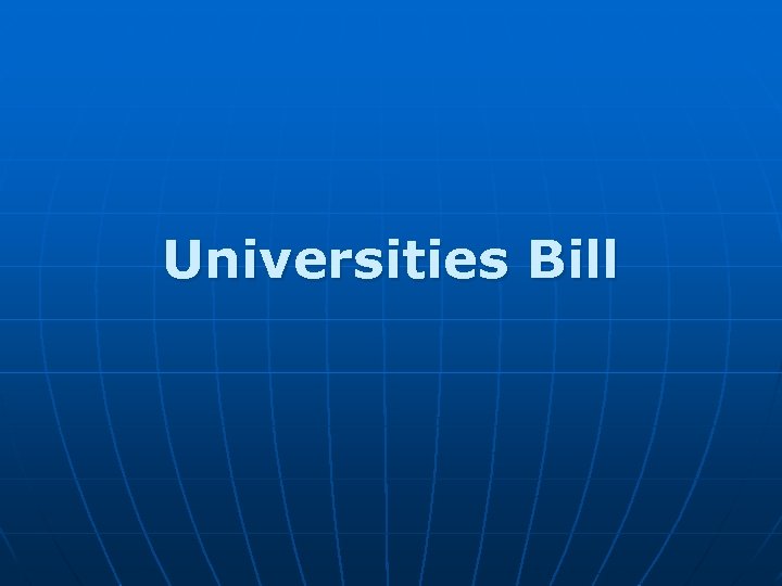 Universities Bill 