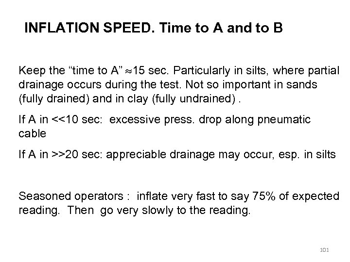 INFLATION SPEED. Time to A and to B Keep the “time to A” 15