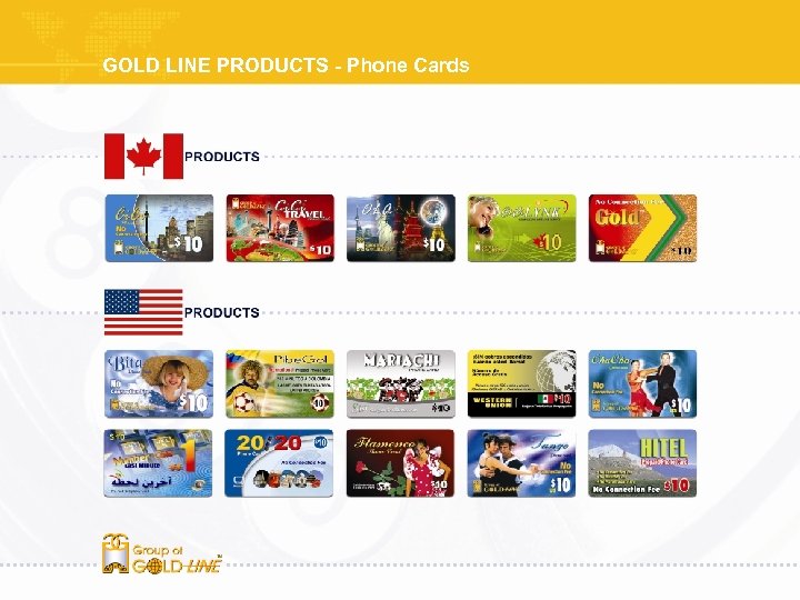 GOLD LINE PRODUCTS - Phone Cards 