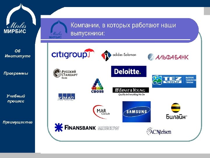 Об Институте Программы Учебный процесс Преимущества 10 