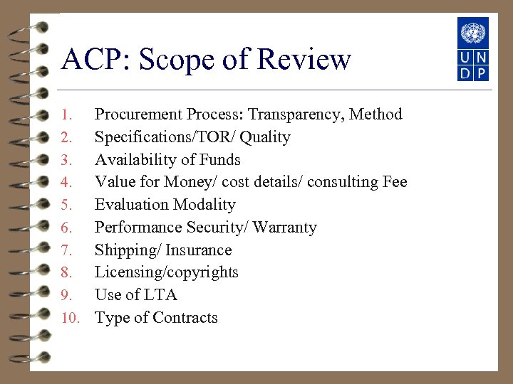 ACP: Scope of Review 1. 2. 3. 4. 5. 6. 7. 8. 9. 10.