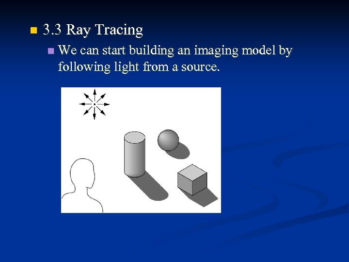  3. 3 Ray Tracing We can start building an imaging model by following