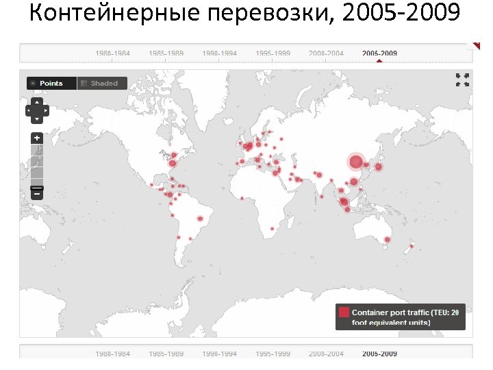 Контейнерные перевозки, 2005 -2009 
