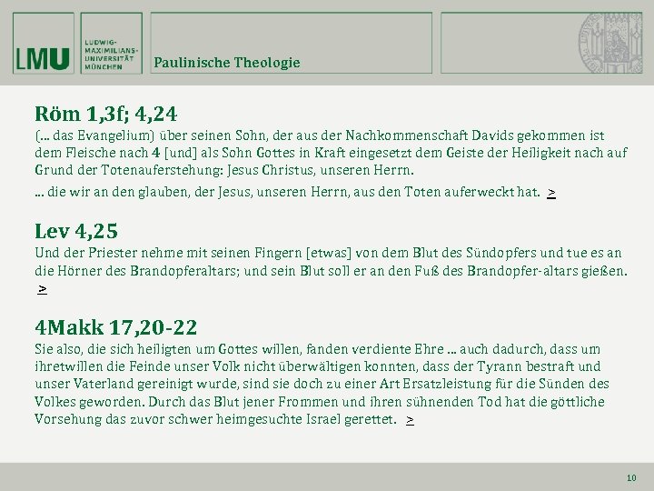 Paulinische Theologie Röm 1, 3 f; 4, 24 (. . . das Evangelium) über