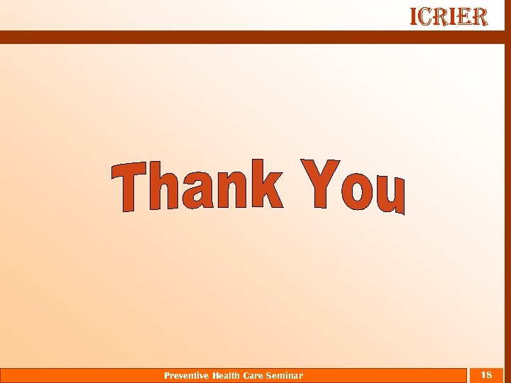 ICRIER Preventive Health Care Seminar 18 