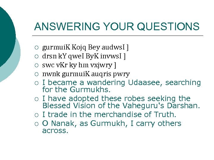 ANSWERING YOUR QUESTIONS ¡ ¡ ¡ ¡ gurmui. K Kojq Bey audws. I ]