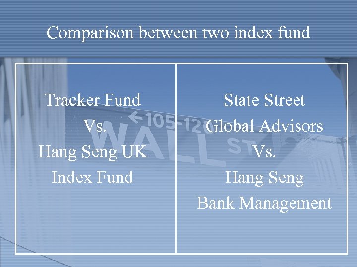 Comparison between two index fund Tracker Fund Vs. Hang Seng UK Index Fund State