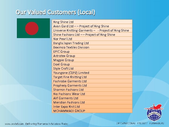 Our Valued Customers (Local) Ring Shine Ltd Avan Gard Ltd – – Project of