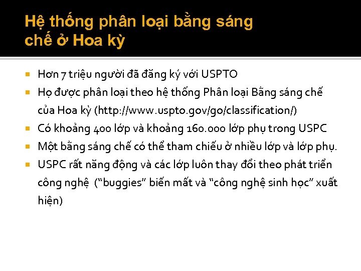 Hệ thống phân loại bằng sáng chế ở Hoa kỳ Hơn 7 triệu người
