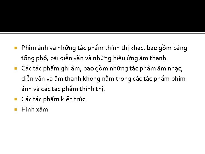 gg Phim ảnh và những tác phẩm thính thị khác, bao gồm bảng tổng
