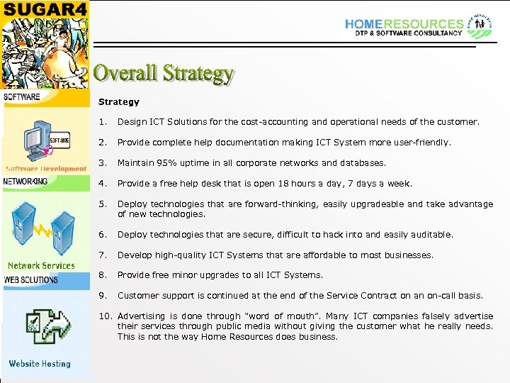 Strategy 1. Design ICT Solutions for the cost-accounting and operational needs of the customer.