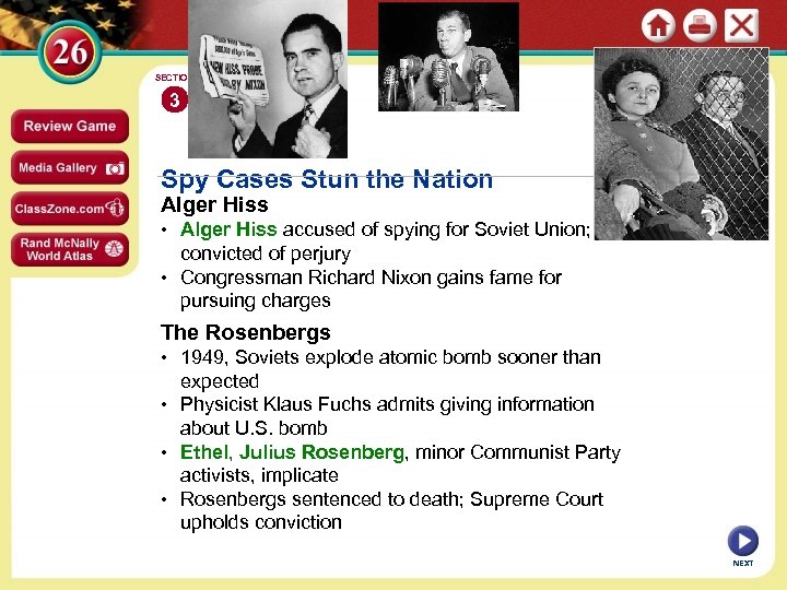 SECTION 3 Spy Cases Stun the Nation Alger Hiss Image • Alger Hiss accused