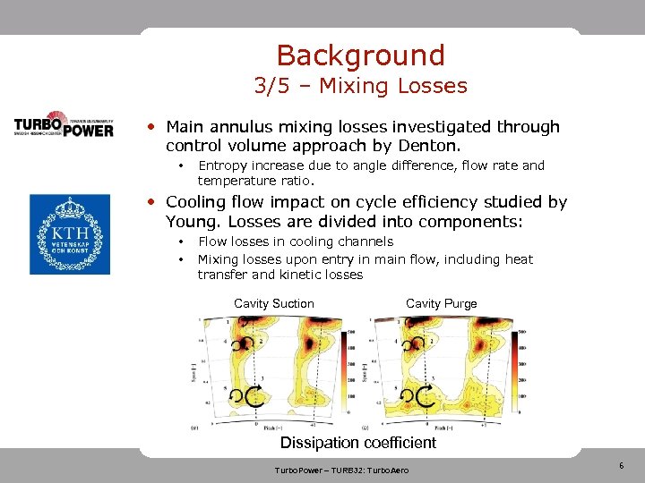 Background 3/5 – Mixing Losses • Main annulus mixing losses investigated through control volume